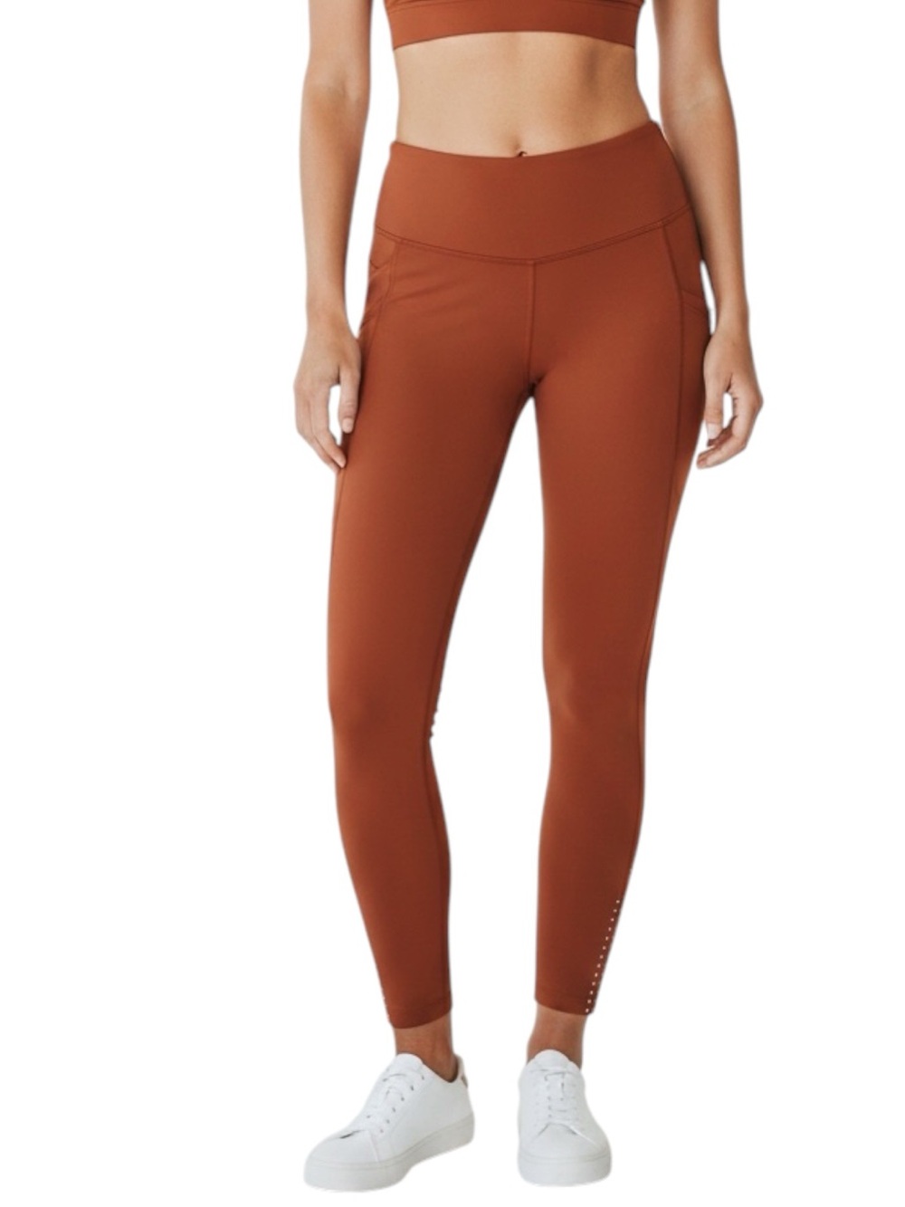 VARLEY Figueroa High-Waist Performance Leggings in Burnt Orange Size Small
